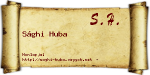 Sághi Huba névjegykártya